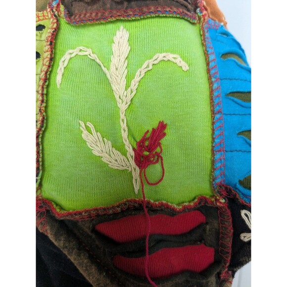 Handmade Patchwork Pom Pom Tassel Earflap Beanie Made in Nepal - Picture 7 of 8